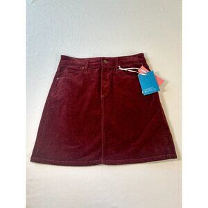 NWT Market And Spruce SZ 6 Corduroy Mini Skirt Burgundy Purple Academia School
